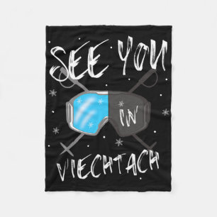 See You In Viechtach Germany Vacation Ski Goggles Fleece Blanket