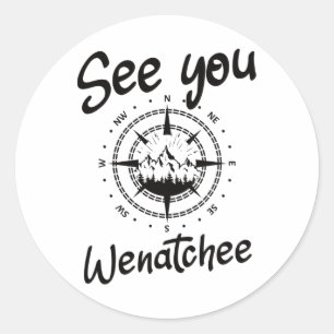 See You In Wenatchee Usa Vacation Ski Comp Classic Round Sticker