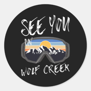 See You In Wolf Creek Usa Vacation Ski Goggles 1  Classic Round Sticker