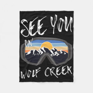 See You In Wolf Creek Usa Vacation Ski Goggles Fleece Blanket