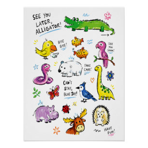 See You Later Alligator – Cute Animal Farewell Pun Poster