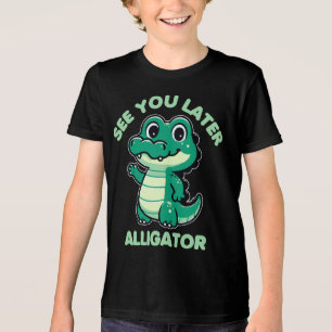 See You Later Alligator Cute Crocodile Waving Tri-Blend Shirt