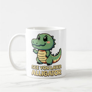 See You Later Alligator! Cute Waving Reptile Pun Coffee Mug