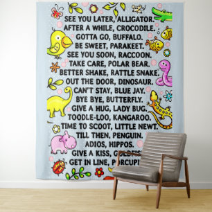 See You Later Alligator Fun Animal Goodbye Poem Tapestry