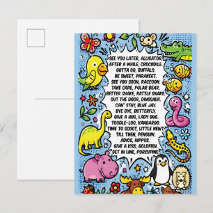 See You Later Alligator Rhyme Poster – Cute Animal Postcard
