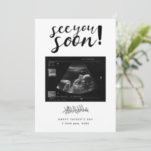 See you Soon Dad Minimalist Surprise Father's Day  Holiday Card