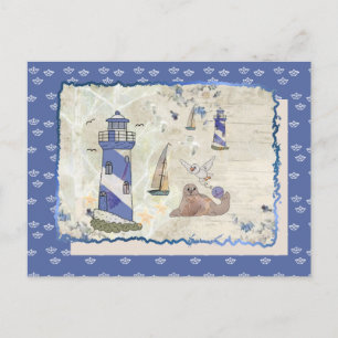 Seebild mit Schiffchen Postcard