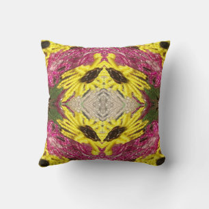 Seed Beading Floral Arrangement Pattern Abstract  Cushion