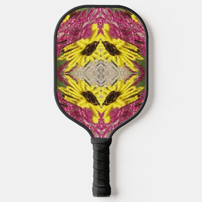 Seed Beading Floral Arrangement Pattern Abstract Pickleball Paddle (Front)