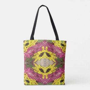 Seed Beading Floral Arrangement Pattern Abstract  Tote Bag