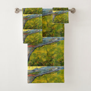 Seed Field at Sunrise by Vincent van Gogh Bath Towel Set