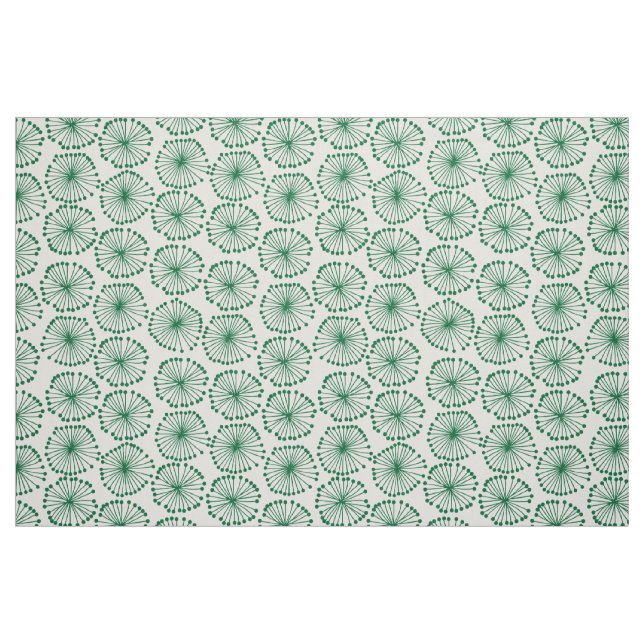 Seed Heads - Forest Green on White Fabric (Fat Quarter)