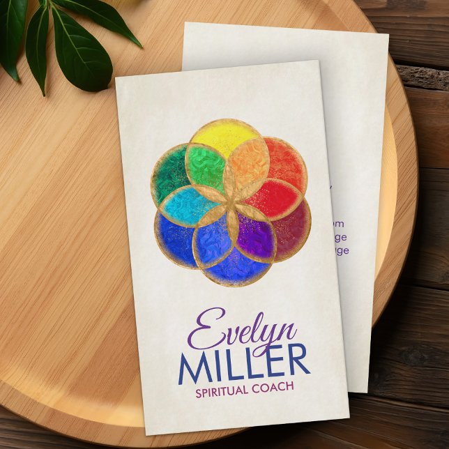 Seed of life Chakra colours Business Card (Creator Uploaded)
