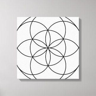 Seed of Life Sacred Geometry black & white Canvas Print
