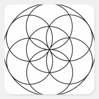 Seed of Life Sacred Geometry black & white Square Sticker