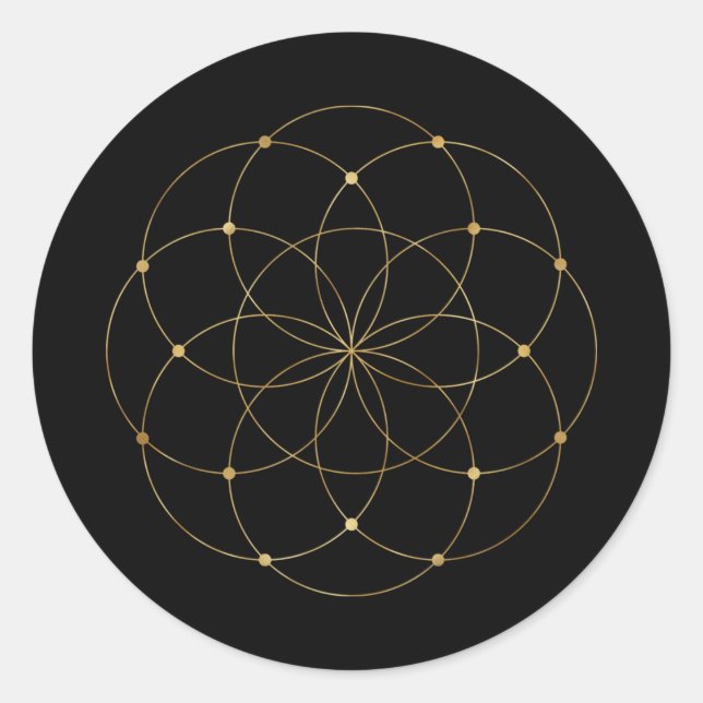 Seed of Life Sacred Geometry  Classic Round Sticker (Front)