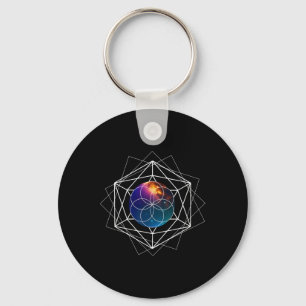Seed Of Life Sacred Geometry Galaxy Metaphysical Y Key Ring