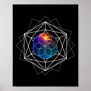 Seed Of Life Sacred Geometry Galaxy Metaphysical Y Poster