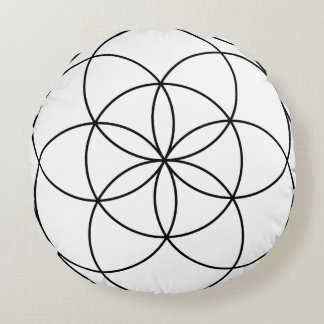 Seed of Life Sacred Geometry Round Cushion
