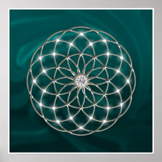 Seed of life - Tube Torus - Flower of life -grün Poster