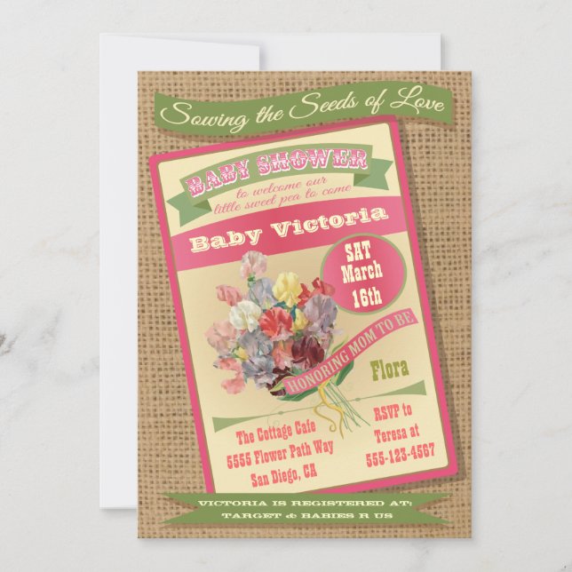 Seed Packet Baby Shower Invitations (Front)