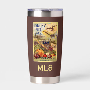 Seed Packet Catalogue Vegetable Farm Vintage Initi Insulated Tumbler