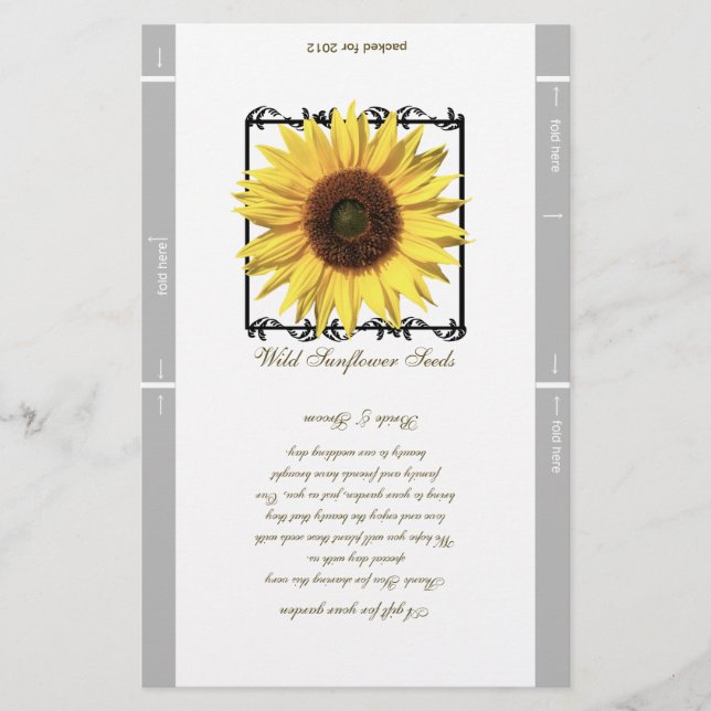 Seed Packet Template Wedding Favour (Front)