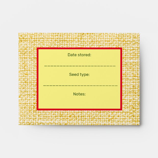 Seed saving envelopes, rustic, pretty, seed gift envelope (Front)