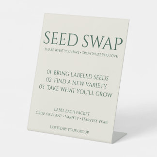 Seed Swap Table Sign with Editable Host Name