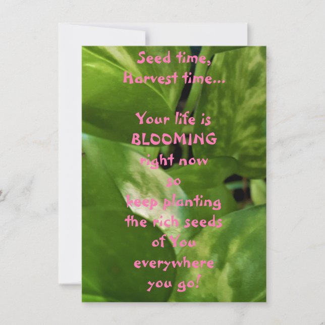 Seed Time, Harvest Time Flat Greeting Card (Front)