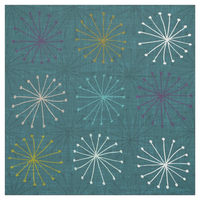 seedheads peacock fabric (Swatch)