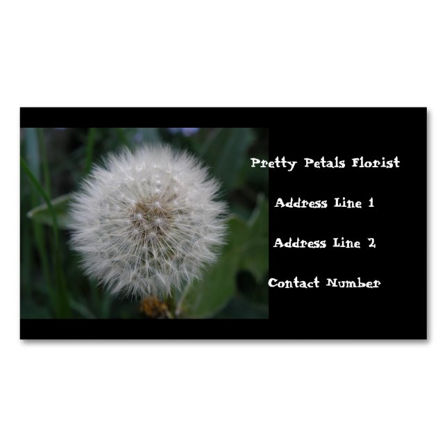 Seeding Dandelion Flower Custom Business Magnets (Front)