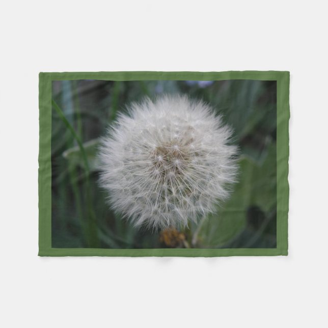 Seeding Dandelion Flower Fleece Blanket (Front (Horizontal))