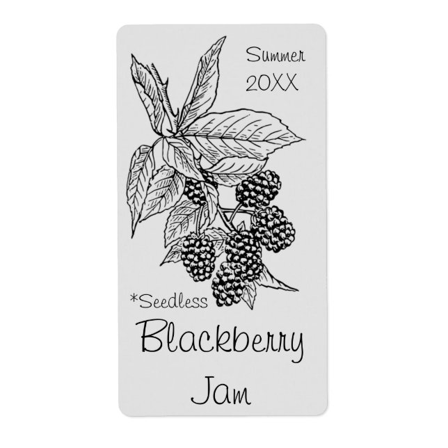 Seedless Blackberry Jam Jar Label (Customise) (Front)