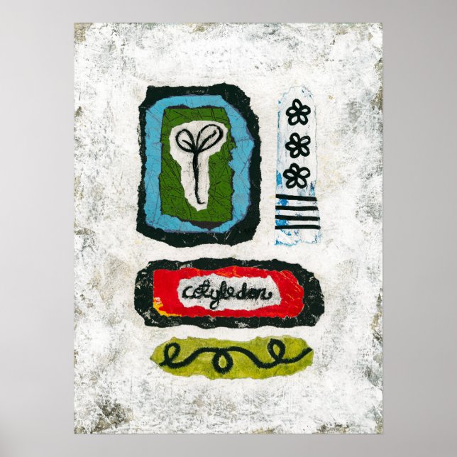 Seedling Cotyledon Poster Wall Art - Abstract Art (Front)