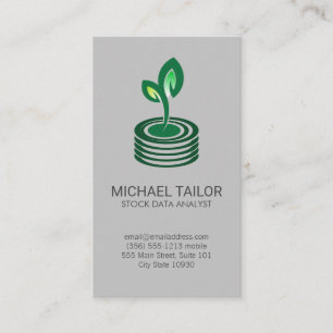 Seedling Sprout Money Logo   Finance Business Card