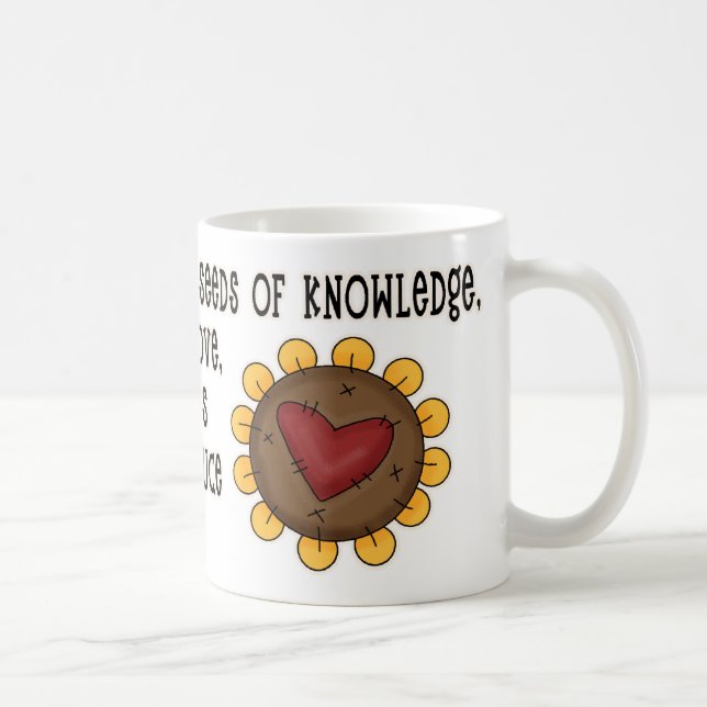 *Seeds of Knowledge Cute Teacher Quote with Flower Coffee Mug (Right)