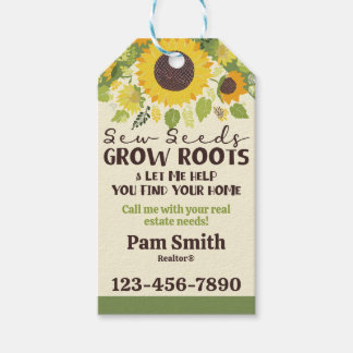 Seeds, Plant, Gardening, Roots, Realtor Pop-by Gift Tags