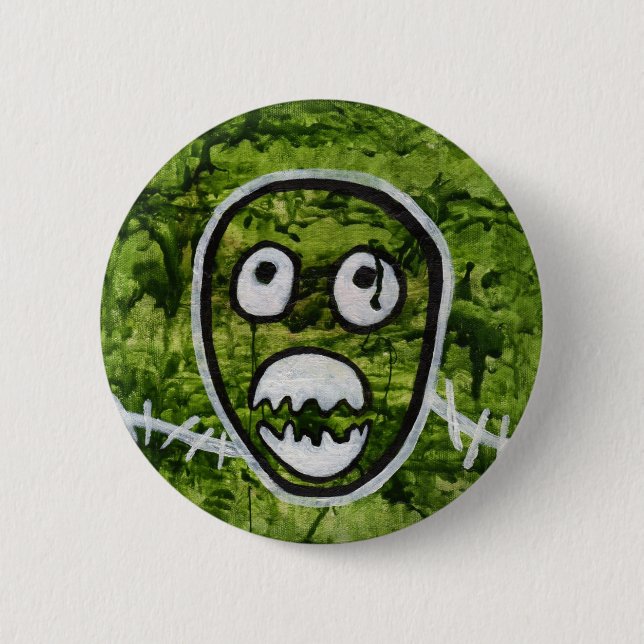 Seedy Pete Skull Odd Whimsical Monster Art Quirky 6 Cm Round Badge (Front)