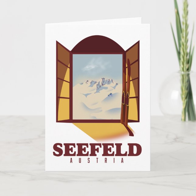 Seefeld Austria Ski poster Card (Front)