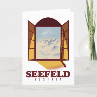 Seefeld Austria Ski poster Card