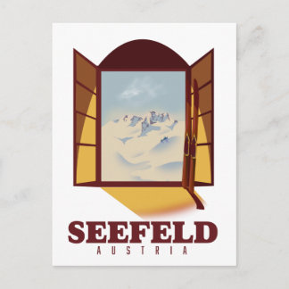 Seefeld Austria Ski poster Postcard