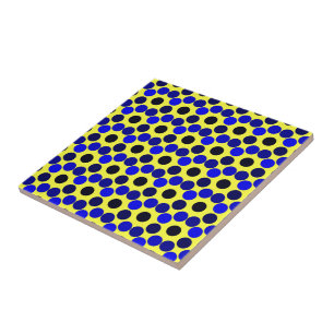 Seeing Dots Black and Blue Tile