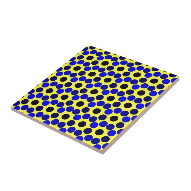 Seeing Dots Black and Blue Tile (Side)