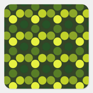 Seeing Dots Lemon Lime Square Sticker