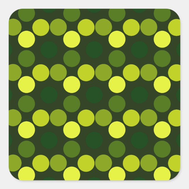 Seeing Dots Lemon Lime Square Sticker (Front)
