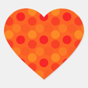 Seeing Dots Orange Heart Sticker
