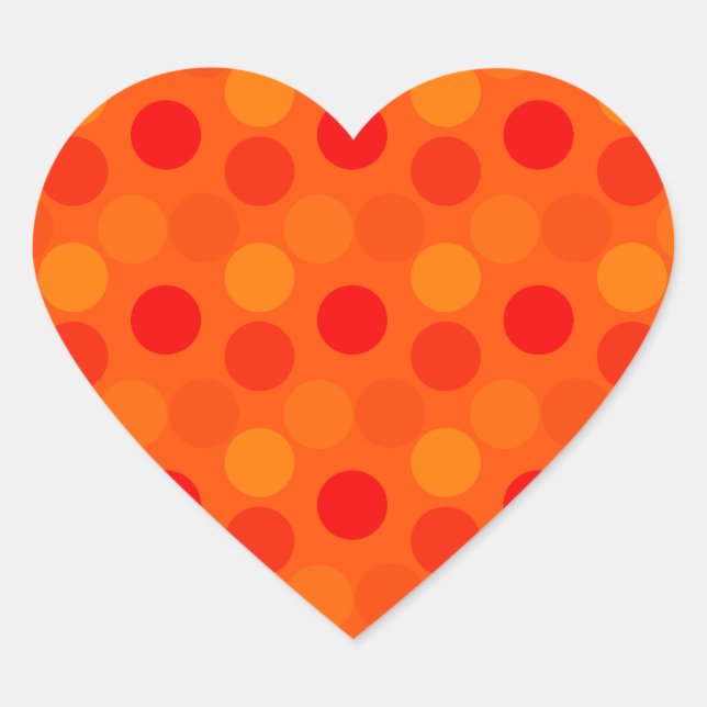 Seeing Dots Orange Heart Sticker (Front)