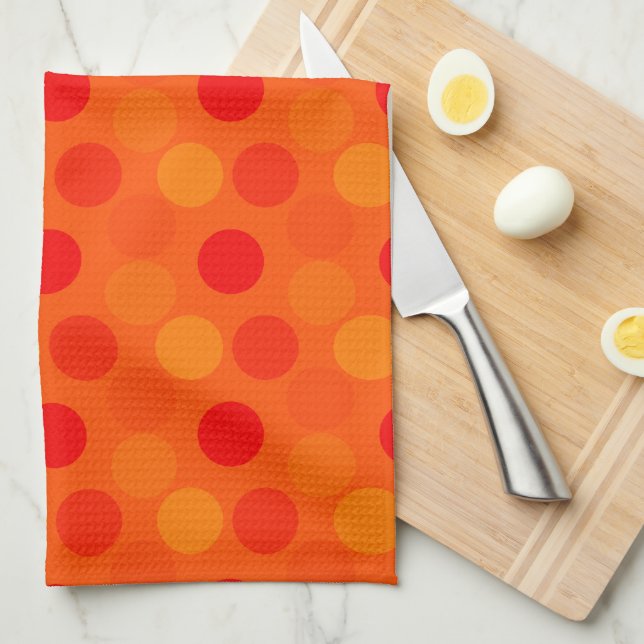 Seeing Dots Orange Kitchen Towels (Quarter Fold)
