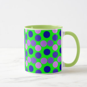 Seeing Dots Purple Green Ringer Mug